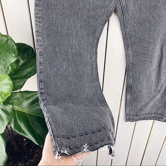 All Saints | Ava Studded Hem Straight Leg HR Jeans - Picture 9 of 15